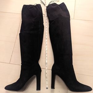 12M heeled soft suede high boots